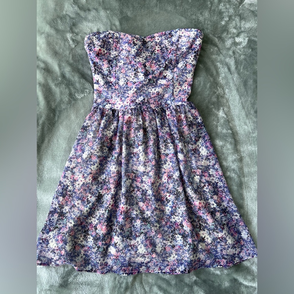 Floral Strapless Dress